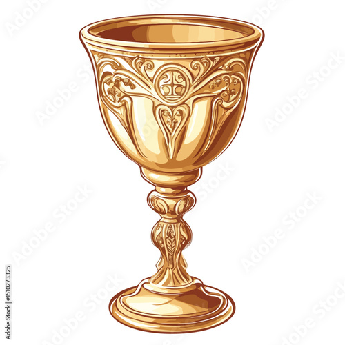 Elegant Sacred Chalice Cup Vector Illustration for Spiritual Designs