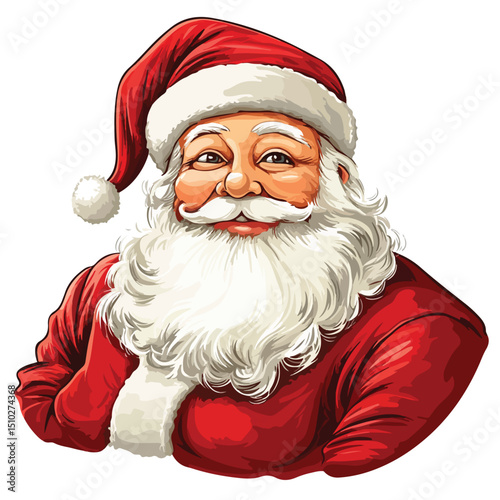 Professional Santa Claus Vector Illustration Without Hat for Festive Designs