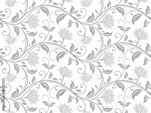 Seamless floral pattern background with vintage flower vector illustration