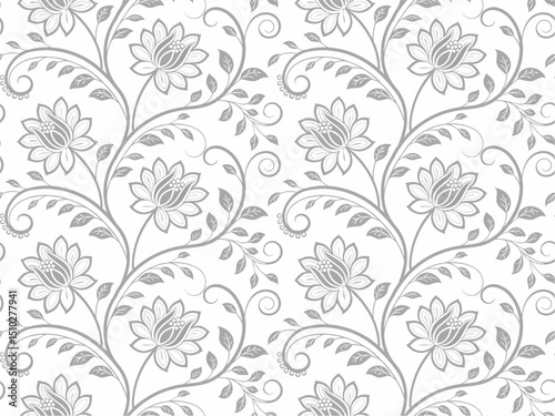 Seamless floral pattern background with vintage flower vector illustration
