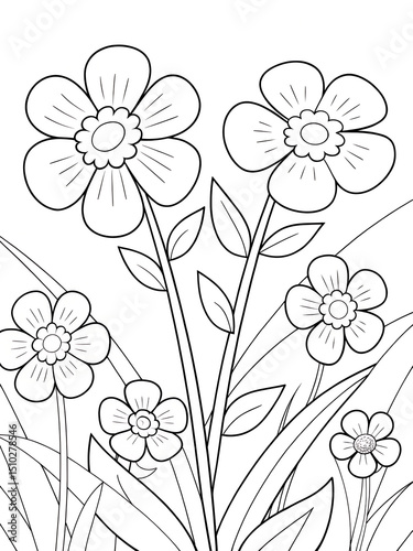 flowers coloring sheet