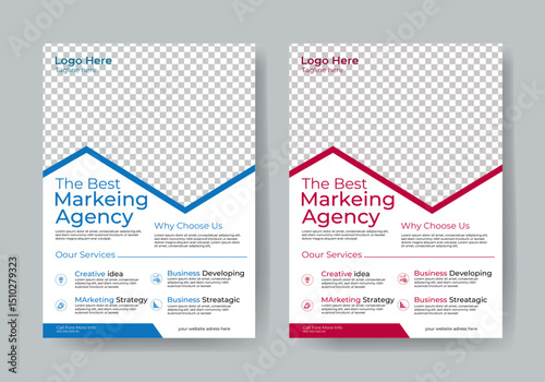 A4 corporate business flyer design with different color clean and modern business design for marketing.	