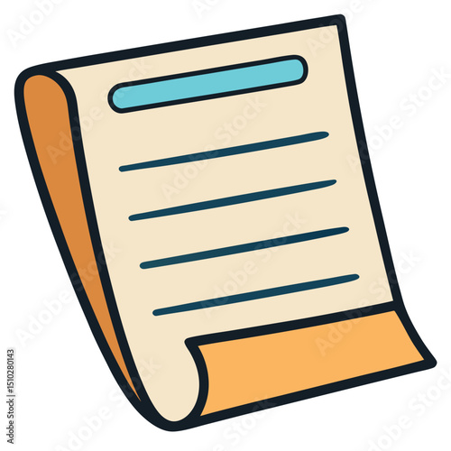 Classic important document icon for file paper contract or agreement