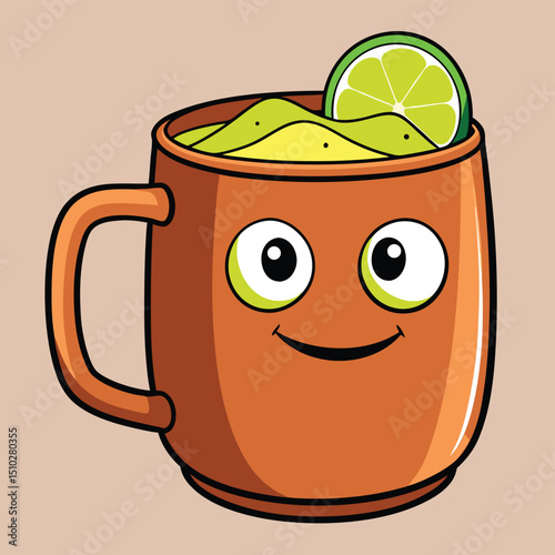 Classic Moscow Mule cocktail in copper mug with lime garnish drink