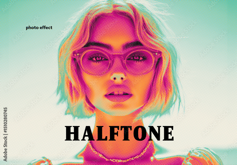 Halftone Photo Effect Stock Template | Adobe Stock