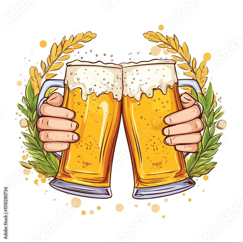 Festive Oktoberfest Celebration Banner Design with Traditional Beer Stein and Pretzel Elements