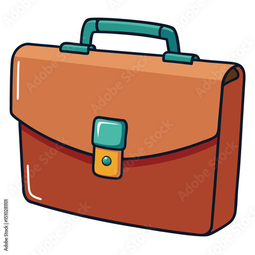 Classic open briefcase showing empty space for documents and laptop