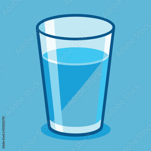 Clean fresh water glass full of clear liquid for hydration health