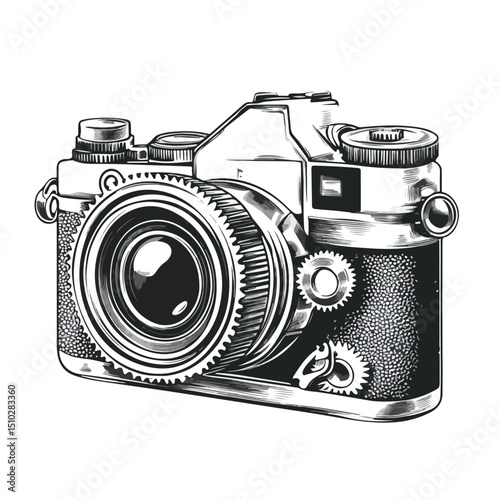 Professional Photographic Camera and Gears in Monochrome Photography Studio Equipment Image