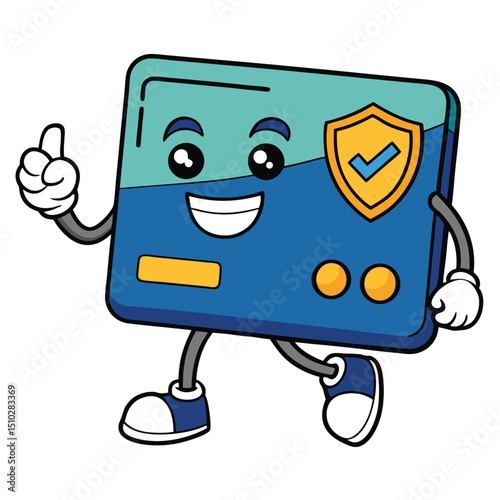 Clean secure credit card with chip and contactless payment symbol