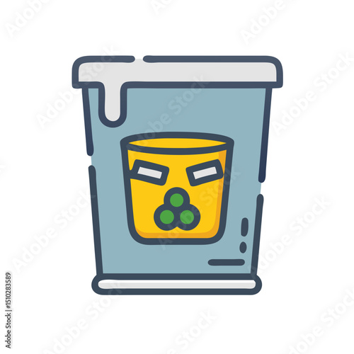Hazardous waste container filled with toxic liquid for waste management
