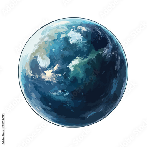 Colorful Planet Vector Illustration on Isolated Background for Educational Presentation