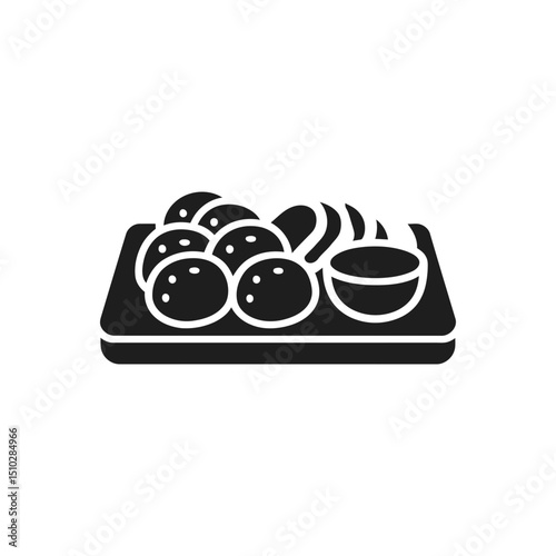 Meatballs and dip icon