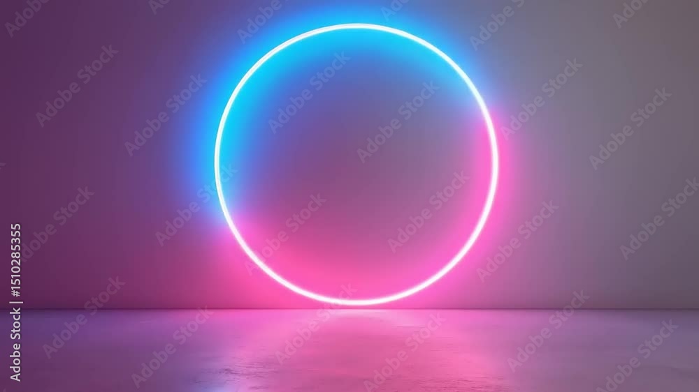Neon circle light on wall Neon circle light on wall