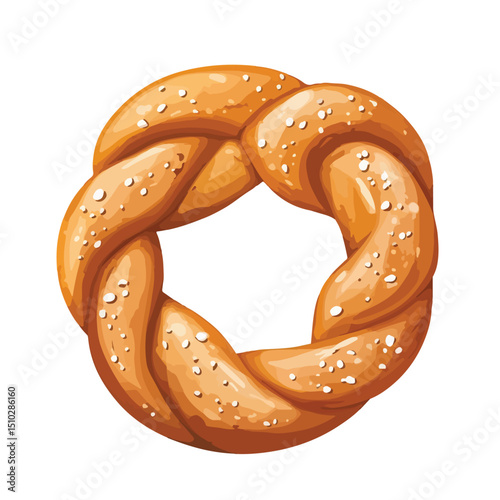 Professional Vector Illustration of Pretzel Pastry Bakery Food Icon for Graphic Design