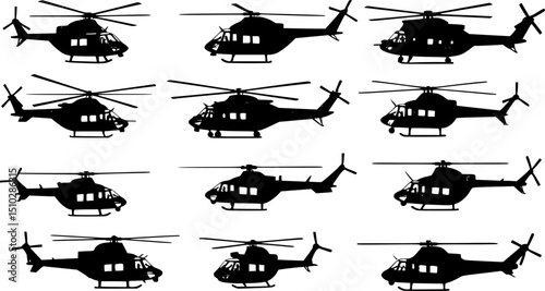 Utility military helicopter Vector Illustration
