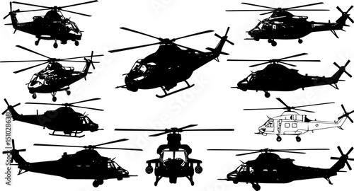 Utility military helicopter Vector Illustration
