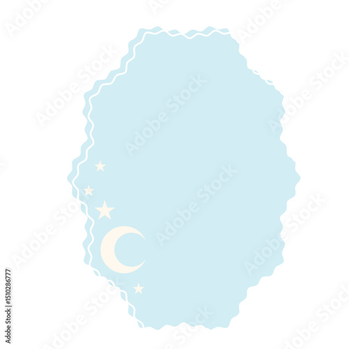 Graphic Baby Speech Bubble Soft Colored Backdrop Icon. Pastel Childish Dreamy Symbol Silhouette. Drawn Simple Dialogue Conversation Text Box Empty Blank Template Shape.