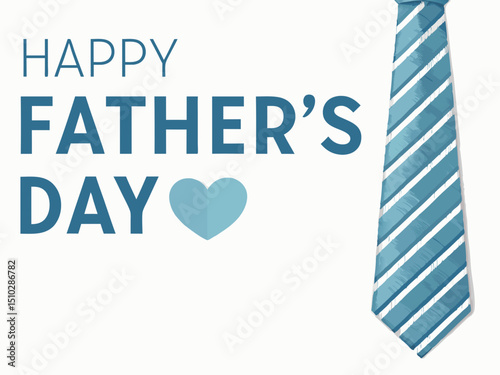 Happy Father's Day Celebration: A heartwarming greeting for Father's Day, a symbolic tie and heart design representing love and appreciation for fathers everywhere.