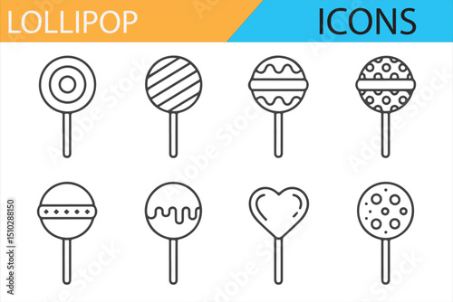 Lollipop Designs for Confectionery, Candy Shop, and Food Content