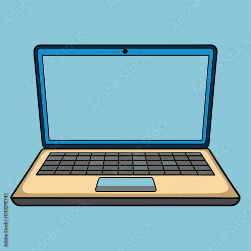 A modern laptop with a blank screen, symbolizing technology, potential, work, and digital possibilities.