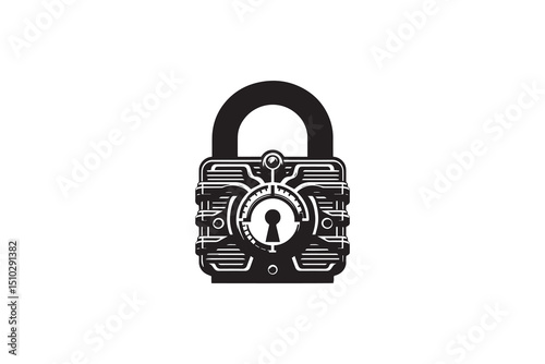 A black-and-white cabbage against a white background in a straightforward and inconspicuous vector silhouette