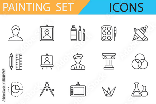 Art Supplies and Creative Icons for Digital and Print Design