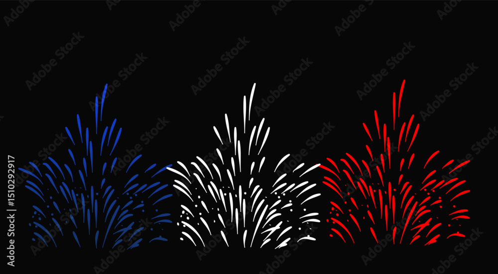 France Fireworks Display Blue, White, Red Celebration