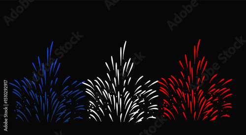 France Fireworks Display Blue, White, Red Celebration