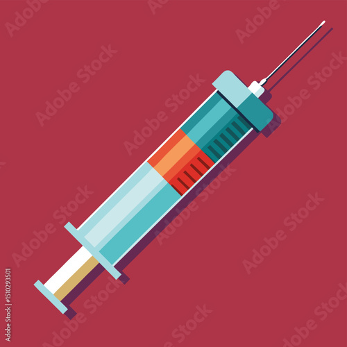 A precise medical syringe, symbolizing healthcare, medicine, vaccination, and professional treatment.