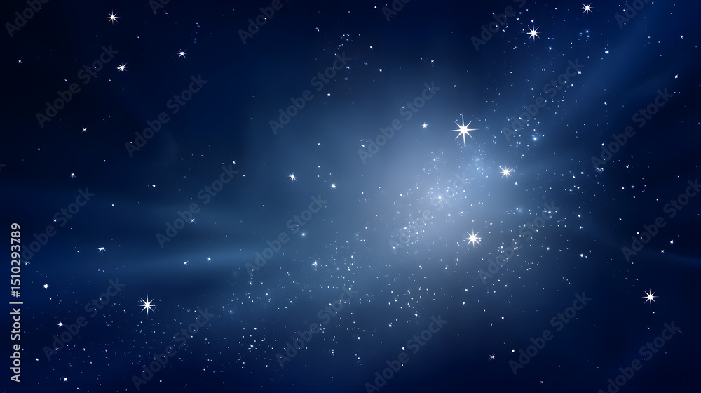 Obraz premium Infinite Cosmic Tapestry: Gaze upon the ethereal beauty of a celestial expanse, as countless stars shimmer in the tranquil abyss of space, a captivating symphony of light and shadow.