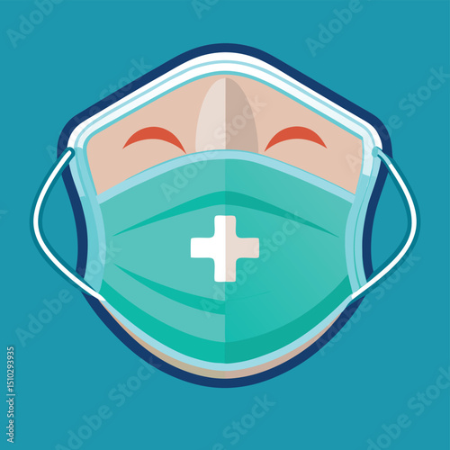 A protective medical face mask, symbolizing health, safety, protection, and public hygiene.