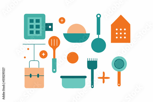 kitchen utensils vector illustration