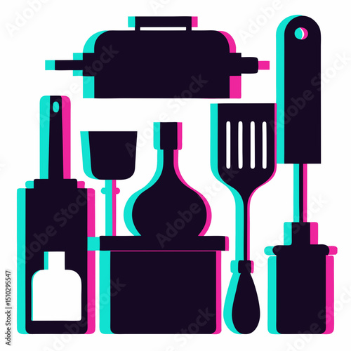 kitchen utensils vector illustration