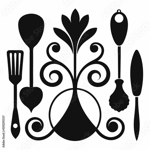 kitchen utensils vector illustration
