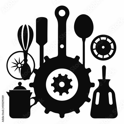 kitchen utensils vector illustration