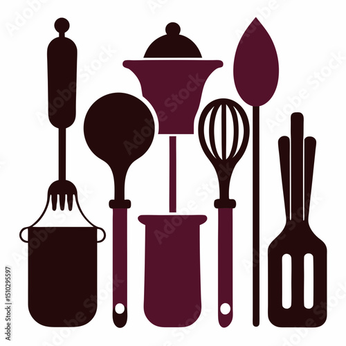 kitchen utensils vector illustration