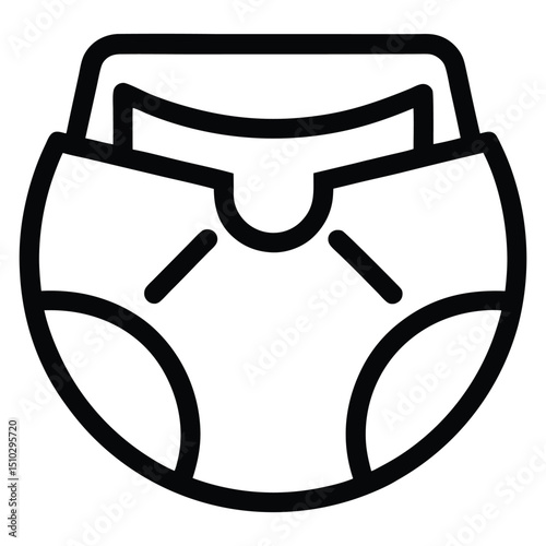 Baby diaper icon simple line art graphic design