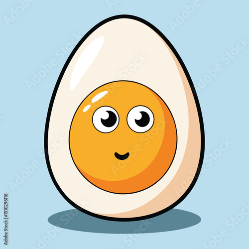 Single perfectly cooked egg with runny yolk