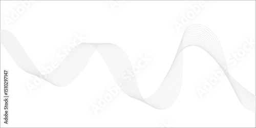 White Satin Ribbon Bow Vector Illustration with Wave and Light Decoration