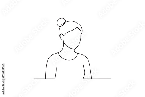 Blogger Avatar icon continuous one line drawing minimalism design