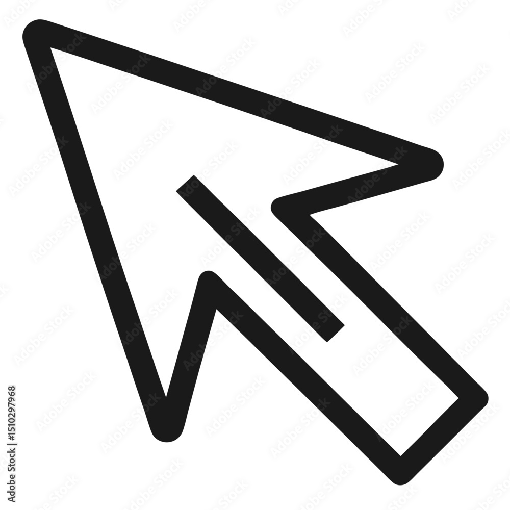 Bold black line art cursor arrow icon design Bold black line art cursor arrow icon design