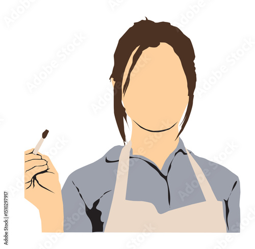 occupation profile artist painter half isolated profile
