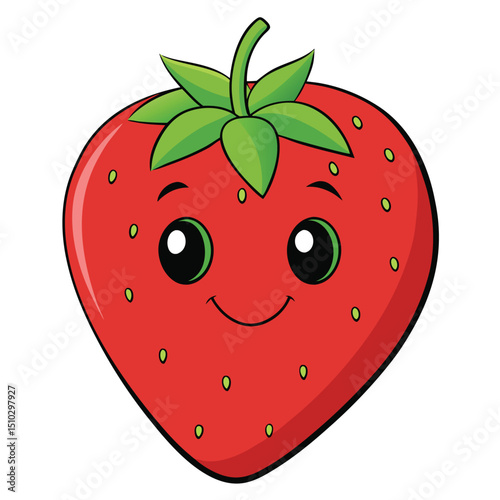 A small, perfectly ripe and juicy strawberry, bursting with natural sweetness and vibrant red color.