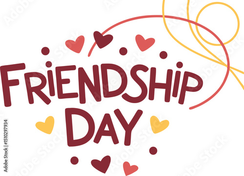 Happy friendship day cute hearts design vector