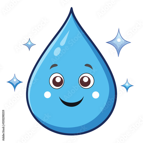 A sparkling and pristine fresh water droplet, symbolizing purity, hydration, and environmental freshness.