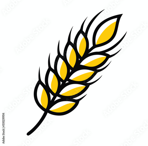 wheat ears isolated on white
