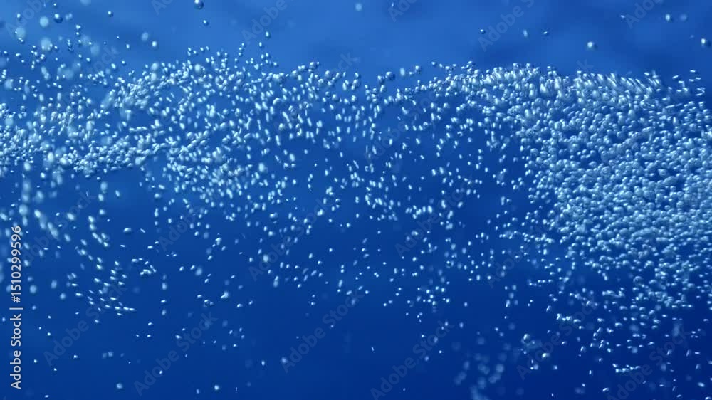bubbles slow motion underwater coming up scenery dark blue backgrounds