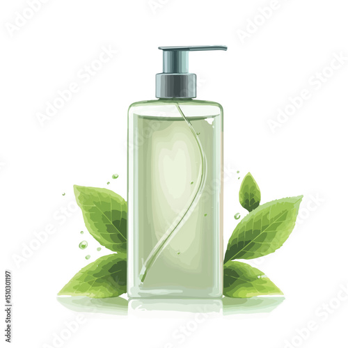 Professional Vector Illustration of Shampoo Beauty Product Isolated on White Background