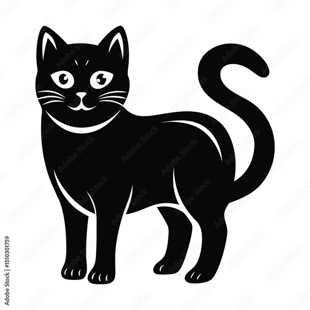 Obraz premium Halloween cat vector silhouette 